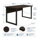 Ver imagem 2 de Mesa Escritório Pé Quadro - 1,20x0,60m - s/ Gavetas - Marsala/Preto - 25469