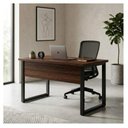 Ver imagem 1 de Mesa Escritório Pé Quadro - 1,20x0,60m - s/ Gavetas - Marsala/Preto - 25469