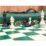 Jogo De Xadrez Profissional Com Peso Tabuleiro 50x50 + Capa De Brinde Zona Livre UNICO Preto - 1