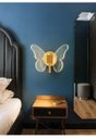 Ver imagem 5 de Arandela Borboleta Dourada Cabeceira Corredor Quarto 3 Luzes Parede Bivolt