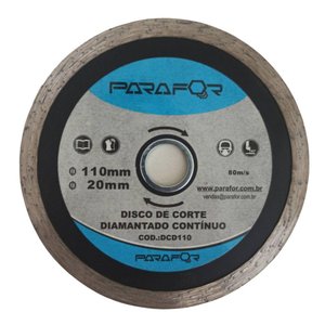 Disco de Corte Diamantado Contínuo 110x20x7mm 10 Unidades