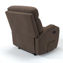 Ver imagem 3 de Poltrona do Papai Reclinável em Tecido Linho Cor Marrom Reclinação Manual - Modelo Florença