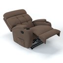 Ver imagem 6 de Poltrona do Papai Reclinável em Tecido Linho Cor Marrom Reclinação Manual - Modelo Florença