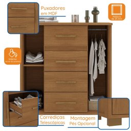 Cômoda 2 Portas 4 Gavetas Kyra Premium - 6