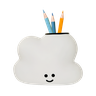 Porta Objeto de Mesa Infantil Nuvem Mini Decorfun porta objetos, porta caneta infantil, porta lápis  - 1