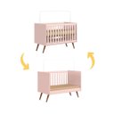 Ver imagem 5 de Berço Mini Cama Q Encanto Retrô Dois em Um em Mdf Qmovi: Freijó com Branco