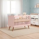 Ver imagem 1 de Berço Mini Cama Q Encanto Retrô Dois em Um em Mdf Qmovi: Freijó com Branco