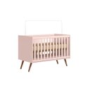 Ver imagem 3 de Berço Mini Cama Q Encanto Retrô Dois em Um em Mdf Qmovi: Freijó com Branco