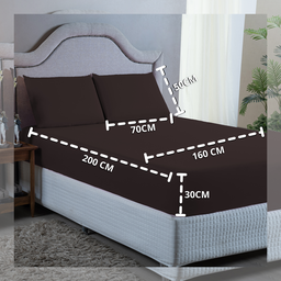 Conjunto Lençol Queen Aveludado 400 Fios 3 Peças Cama Box e Padrão:marrom - 2