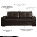 Ver imagem 3 de Sofá Decorativo 2 Lugares Turim 150cm Couro Marrom G58 - Gran Belo