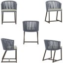 Ver imagem 5 de Mesa com 6 Cadeiras Jantar Noronha Marrom E3 Trama Original Prata