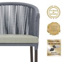 Ver imagem 3 de Mesa com 6 Cadeiras Jantar Noronha Marrom E3 Trama Original Prata