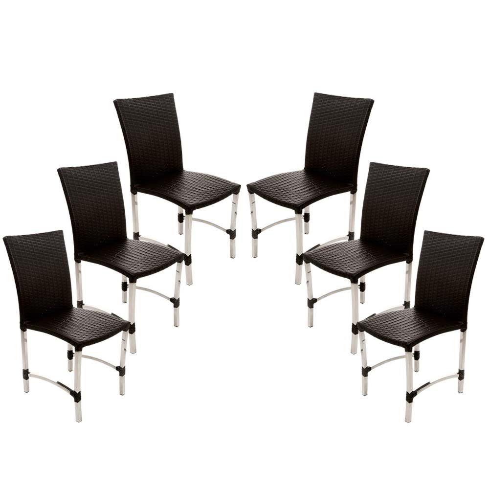 6 Cadeiras Cannes para Jantar - Fibra Sintética, Alumínio