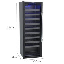 Adega Piubella 200 Para 50 Garrafas Preto Porta Invertida 127V - Venax - 6