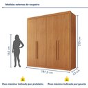 Ver imagem 4 de Guarda Roupa Casal 100% MDF 4 Portas e 4 Gavetas Bergamo Cinamomo Marrom