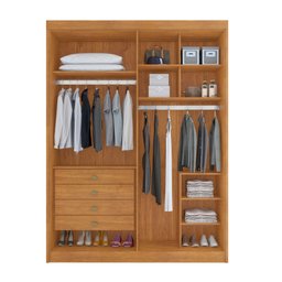 Guarda Roupa Casal 4 Portas 4 Gavetas Bergamo - 5