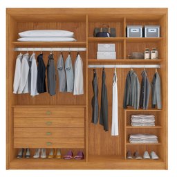 Guarda Roupa Casal MDF 4 Portas 4 Gavetas Bergamo - 6