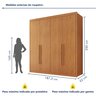 Guarda Roupa Casal MDF 4 Portas 4 Gavetas Bergamo - 4