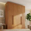 Ver imagem 1 de Guarda Roupa Casal 100% MDF 4 Portas e 4 Gavetas Bergamo Cinamomo Marrom