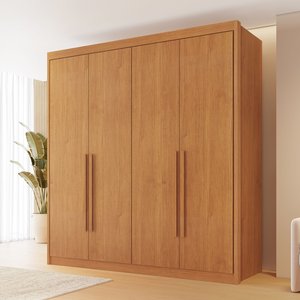 Guarda Roupa Casal MDF 4 Portas 4 Gavetas Bergamo
