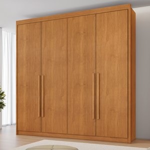 Guarda Roupa Casal MDF 4 Portas 4 Gavetas Bergamo