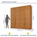 Ver imagem 5 de Guarda Roupa Casal MDF 4 Portas 4 Gavetas Bergamo