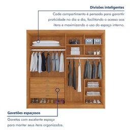 Guarda Roupa Casal MDF 4 Portas 4 Gavetas Bergamo - 10