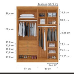 Guarda Roupa Casal 4 Portas 4 Gavetas Bergamo - 3