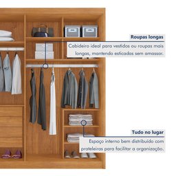 Guarda Roupa Casal MDF 4 Portas 4 Gavetas Bergamo - 11