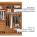 Ver mais imagens de Guarda Roupa Casal 100% MDF 4 Portas e 4 Gavetas Bergamo Cinamomo Marrom