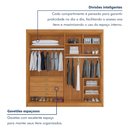 Ver imagem 6 de Guarda Roupa Casal 100% MDF 4 Portas e 4 Gavetas Bergamo Cinamomo/Off White