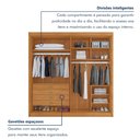 Ver imagem 6 de Guarda Roupa Casal 100% MDF 4 Portas e 4 Gavetas Bergamo Cinamomo/Off White Bege