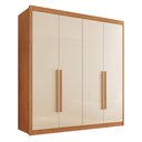 Ver imagem 3 de Guarda Roupa Casal 100% MDF 4 Portas e 4 Gavetas Bergamo Cinamomo/Off White Bege