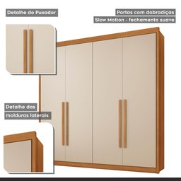 Guarda Roupa Casal 4 Portas 4 Gavetas Bergamo - 7