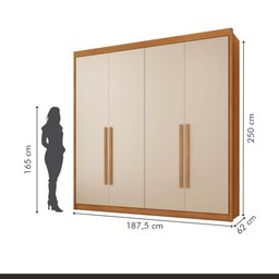 Guarda Roupa Casal 4 Portas 4 Gavetas Bergamo - 4