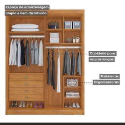 Guarda Roupa Casal 4 Portas 4 Gavetas Bergamo - 9