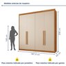 Guarda Roupa Casal MDF 4 Portas 4 Gavetas Bergamo - 5