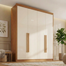 Guarda Roupa Casal 100% MDF 4 Portas e 4 Gavetas Bergamo Cinamomo/Off White - 2