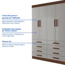 Ver imagem 7 de Guarda-Roupa Solteiro MDF 4 Portas 8 Gavetas Marselha Plus Marrom/Castanho/Off White