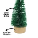 Ver imagem 3 de Jogo 2 Mini Árvore Natal Verde Base Tronco Madeira 16cm - Art Christmas