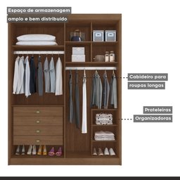 Guarda Roupa Casal 4 Portas 4 Gavetas Bergamo - 9