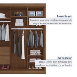 Guarda Roupa Casal MDF 4 Portas 4 Gavetas Bergamo - 11
