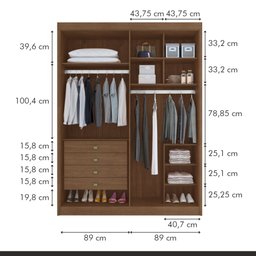 Guarda Roupa Casal 4 Portas 4 Gavetas Bergamo - 3