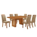 Ver imagem 2 de Mesa de Jantar Carolina 180cm Tampo MDF Canto Copo Laminado com 6 Cadeiras Lorena