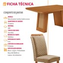 Ver imagem 7 de Mesa de Jantar Carolina 180cm Tampo MDF Canto Copo Laminado com 6 Cadeiras Lorena