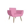 Poltrona Decorativa Flora Suede Rosa - Quarto, Penteadeira - 1