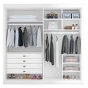 Ver imagem 5 de Guarda Roupa Casal 100% MDF 4 Portas e 4 Gavetas Bergamo Branco