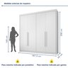 Guarda Roupa Casal MDF 4 Portas 4 Gavetas Bergamo - 5