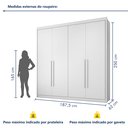 Ver imagem 5 de Guarda Roupa Casal MDF 4 Portas 4 Gavetas Bergamo