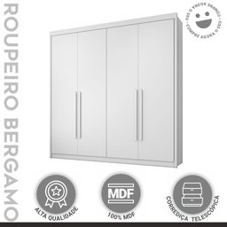Guarda Roupa Casal 4 Portas 4 Gavetas Bergamo - 6